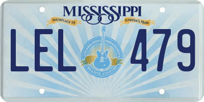 MS license plate LEL479