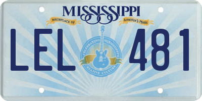 MS license plate LEL481