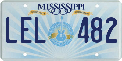 MS license plate LEL482