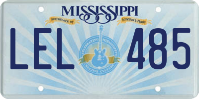 MS license plate LEL485