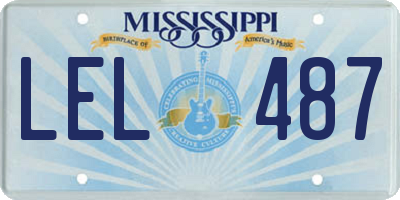 MS license plate LEL487