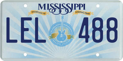MS license plate LEL488