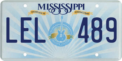 MS license plate LEL489