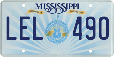 MS license plate LEL490