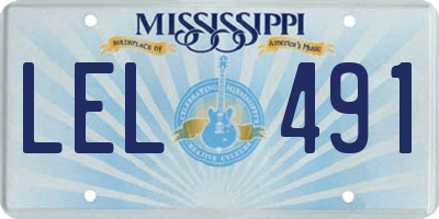 MS license plate LEL491