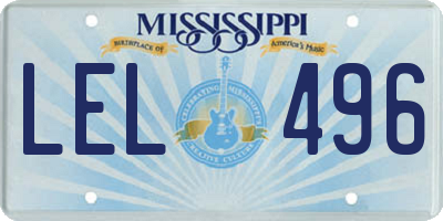 MS license plate LEL496