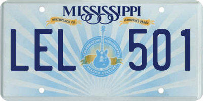 MS license plate LEL501