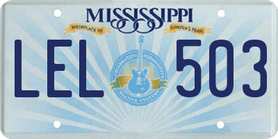 MS license plate LEL503