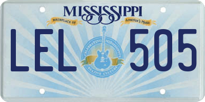 MS license plate LEL505