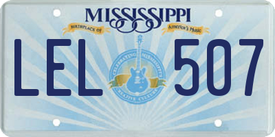 MS license plate LEL507