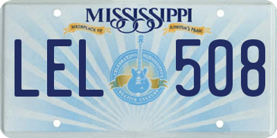 MS license plate LEL508