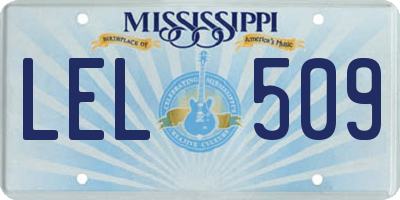 MS license plate LEL509