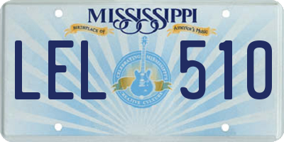 MS license plate LEL510