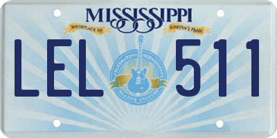 MS license plate LEL511