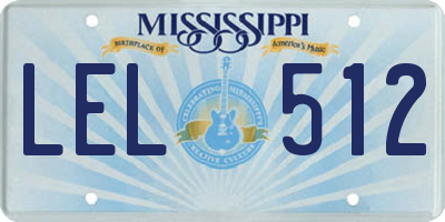 MS license plate LEL512