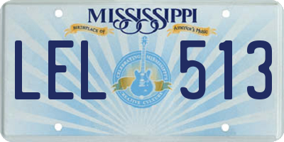 MS license plate LEL513