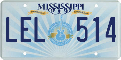 MS license plate LEL514