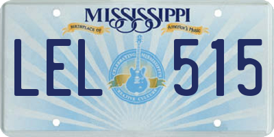 MS license plate LEL515