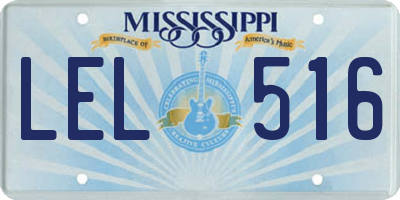 MS license plate LEL516