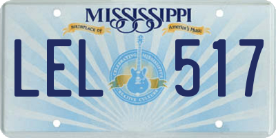 MS license plate LEL517