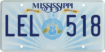 MS license plate LEL518