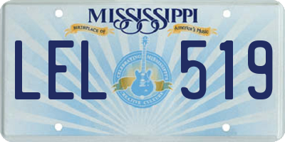 MS license plate LEL519