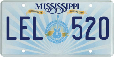 MS license plate LEL520