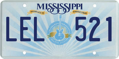 MS license plate LEL521