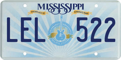 MS license plate LEL522