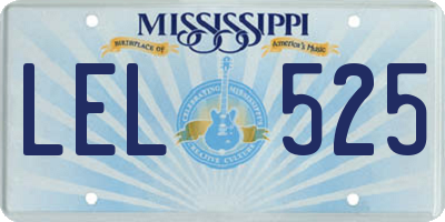 MS license plate LEL525