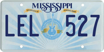 MS license plate LEL527