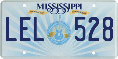 MS license plate LEL528