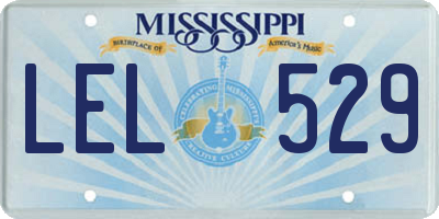 MS license plate LEL529