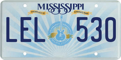MS license plate LEL530