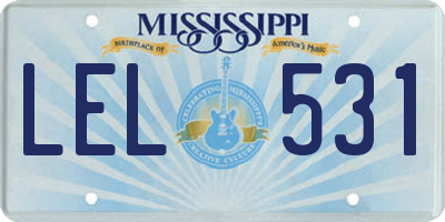 MS license plate LEL531