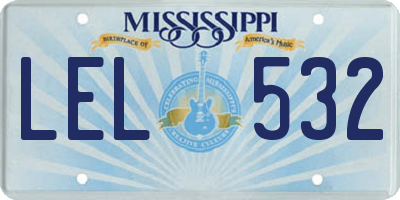MS license plate LEL532