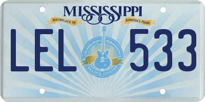 MS license plate LEL533