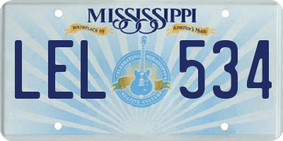 MS license plate LEL534