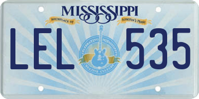 MS license plate LEL535