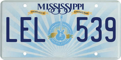 MS license plate LEL539