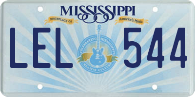 MS license plate LEL544