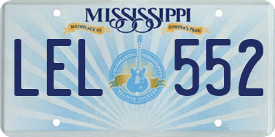 MS license plate LEL552