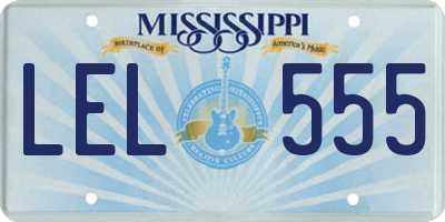 MS license plate LEL555