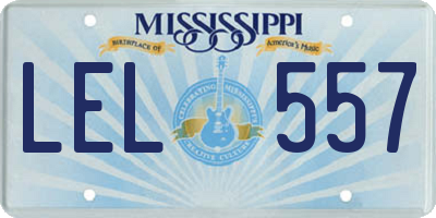 MS license plate LEL557