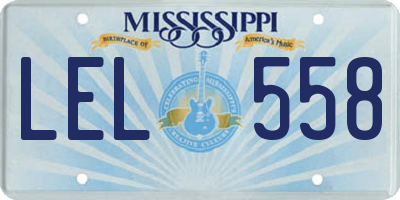 MS license plate LEL558