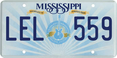 MS license plate LEL559