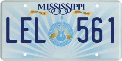 MS license plate LEL561