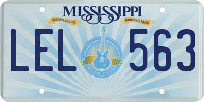 MS license plate LEL563