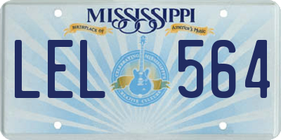 MS license plate LEL564