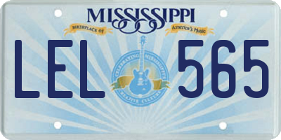 MS license plate LEL565